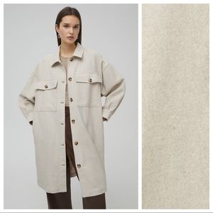 NWT. Pull&Bear Long Beige Overshirt. Size S.